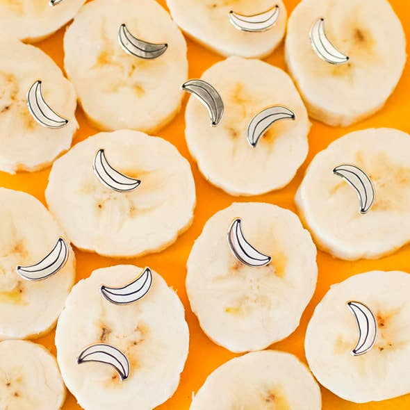 18k Gold Banana Enamel Earrings | Jenny Lemons (CA)
