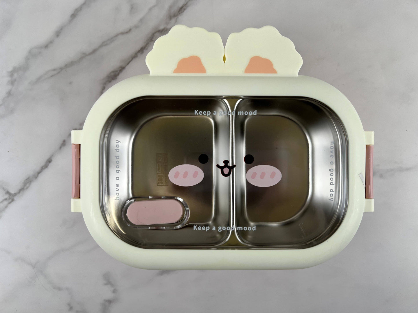 Rabbit Bunny Bento Lunch Box with Stainless Steel Interior Lining (Japan)