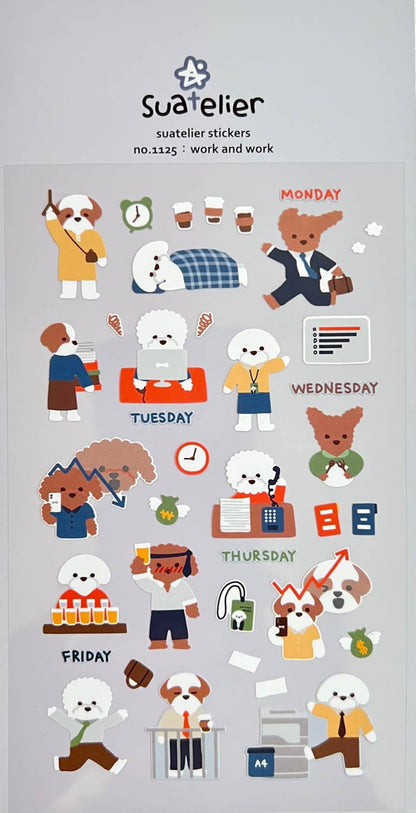 Work Puppy Deco Sticker Sheet | Suatelier (KOR)
