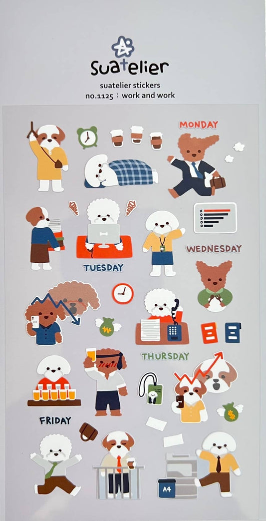 Work Puppy Deco Sticker Sheet | Suatelier (KOR)