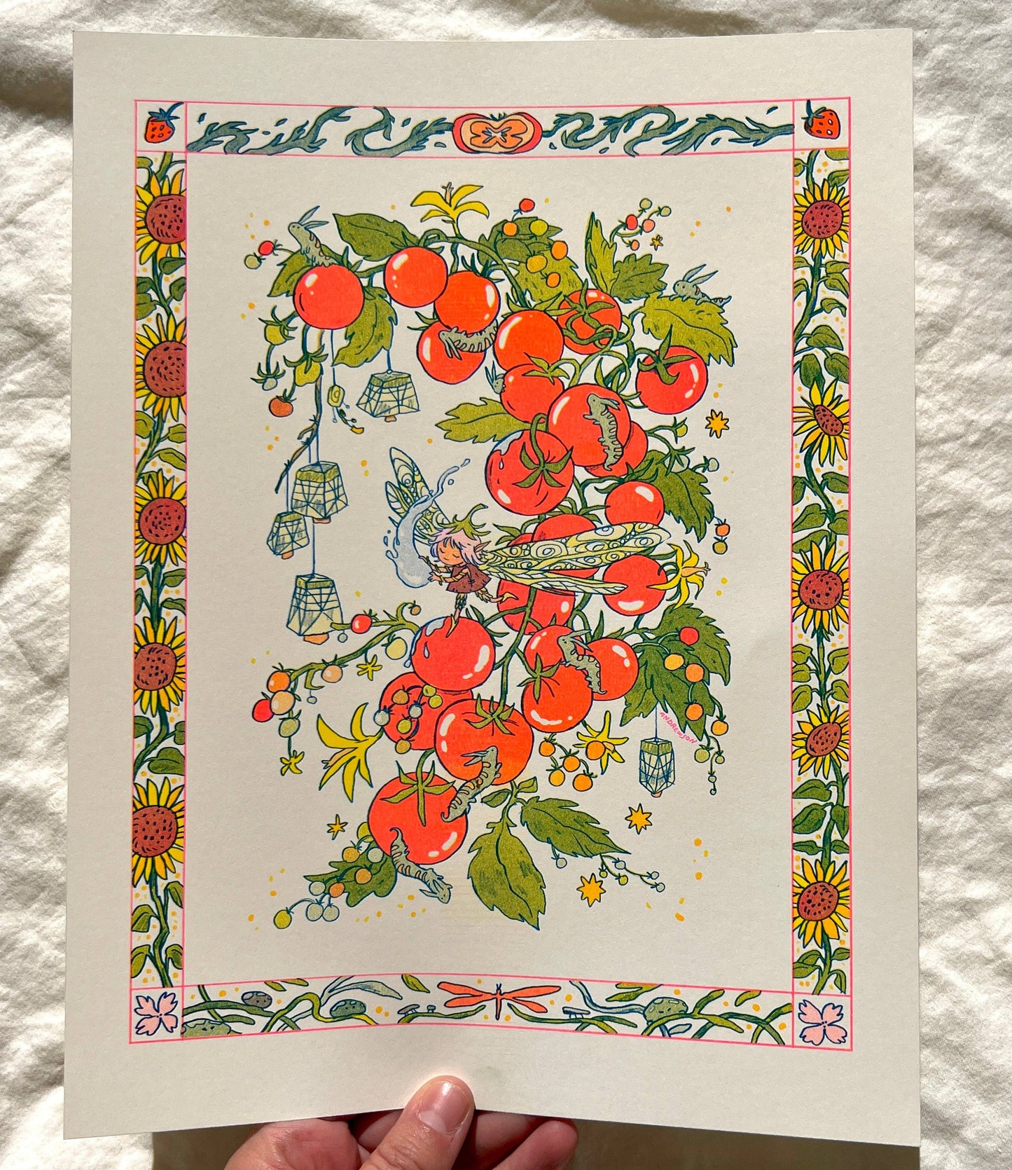 Sunflower Fairy Riso Print | Natalie Andrewson (CA)