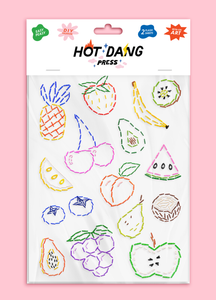 Fruit Embroidery Iron-On Sheet Set | Hot Dang Press (GA)