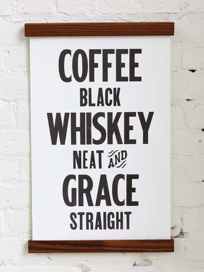 Coffee, Whiskey, Grace Letterpress Print | Old Try (WV)