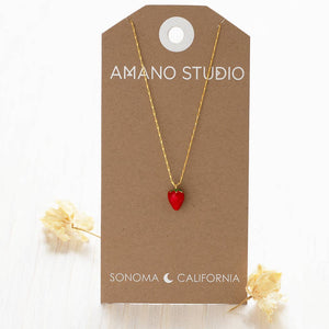 Strawberry Enamel Necklace | Amano Studio (CA)