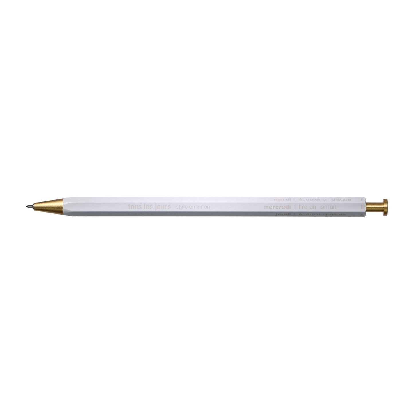 Tous Les Jours Gel Brass Ballpoint Pen | Silver |  Mark's Inc (Japan)