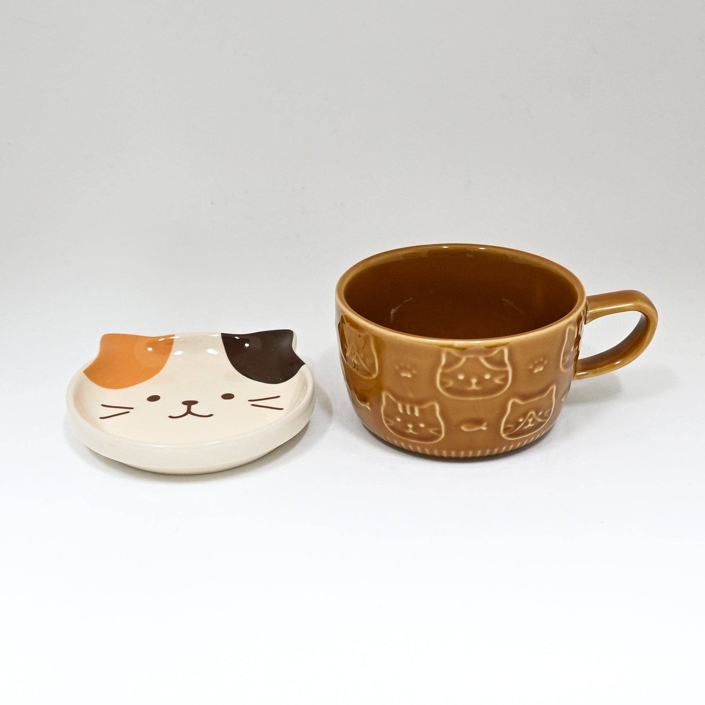 Calico Cat Coffee Mug With Saucer Lid | Nagomi (Japan)