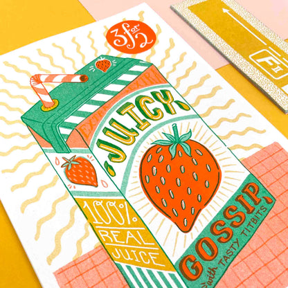 A5 Juicy Gossip Risograph Print | Jacqueline Colley (UK)