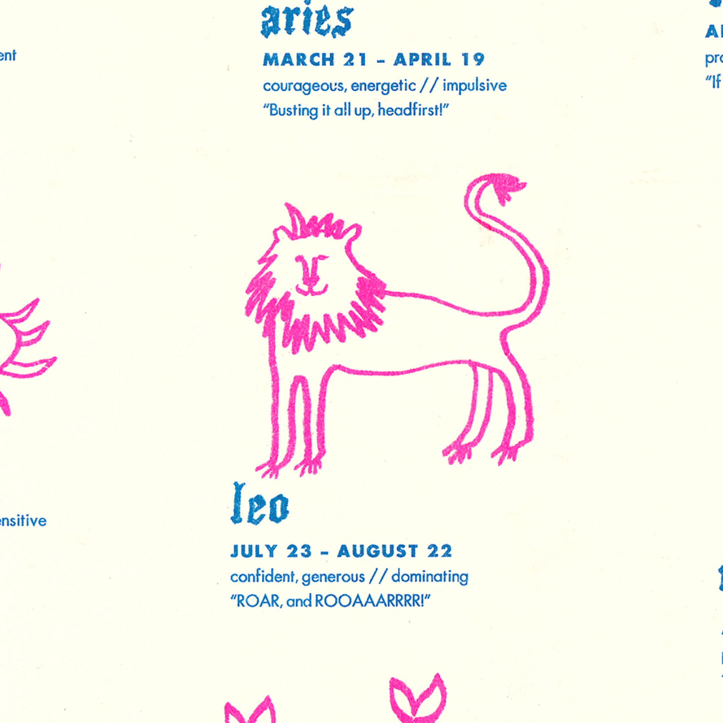 Zodiac Signs Risograph Print | Egg Press (OR)