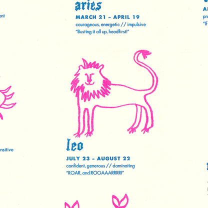 Zodiac Signs Risograph Print | Egg Press (OR)