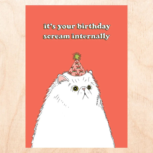 Scream Internally Birthday Card | Fineasslines (CA)