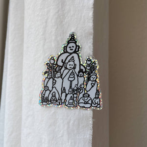 Thai Buddhas Glitter Vinyl Sticker | Oitama (CA)