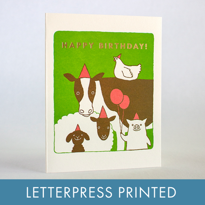 Farm Birthday Letterpress Card | Fugu Fugu (CA)