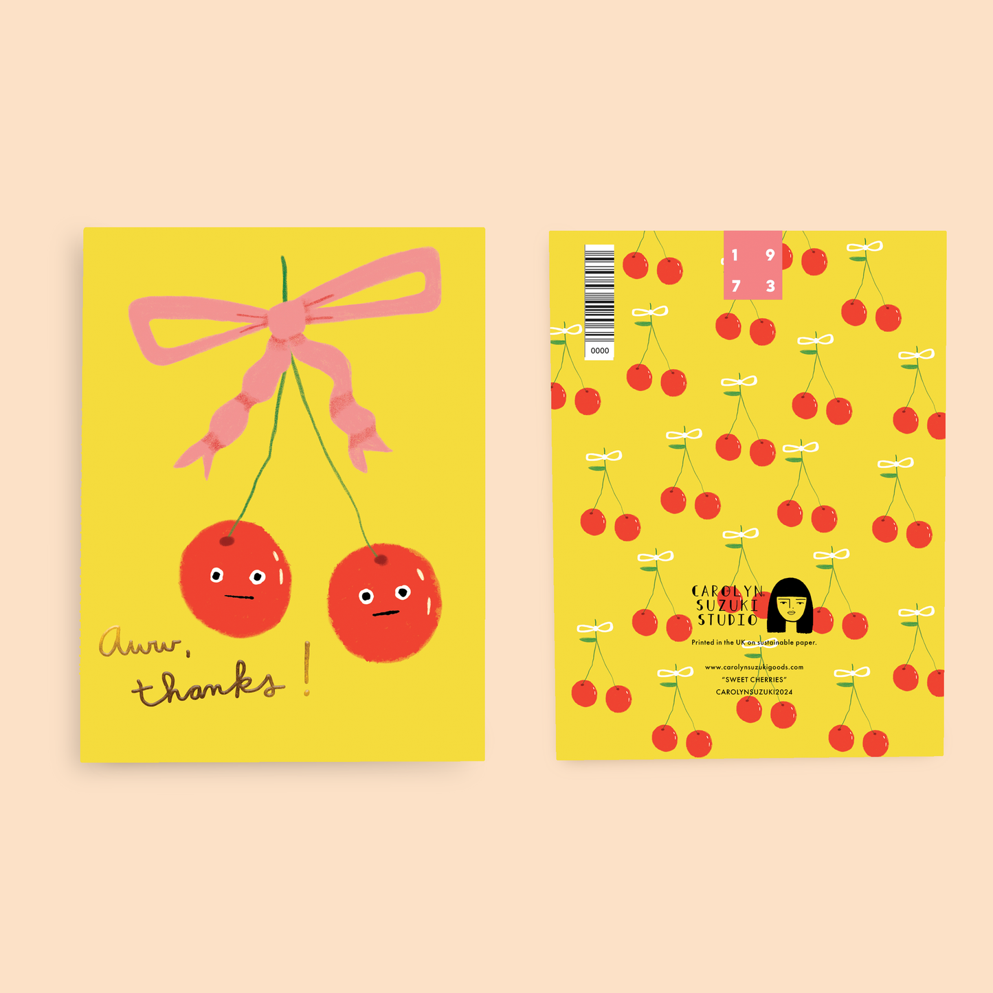 Sweet Cherries Thank You Card | Carolyn Suzuki (CA)