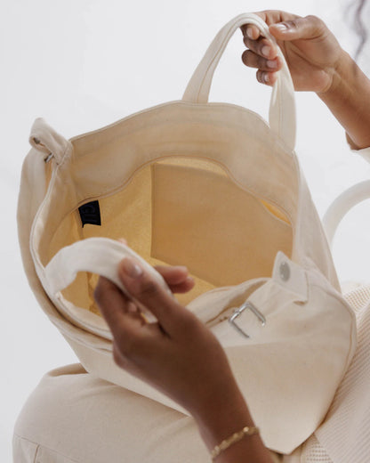 Zip Duck Bag | Horizontal | Natural Canvas | Baggu (Ca)