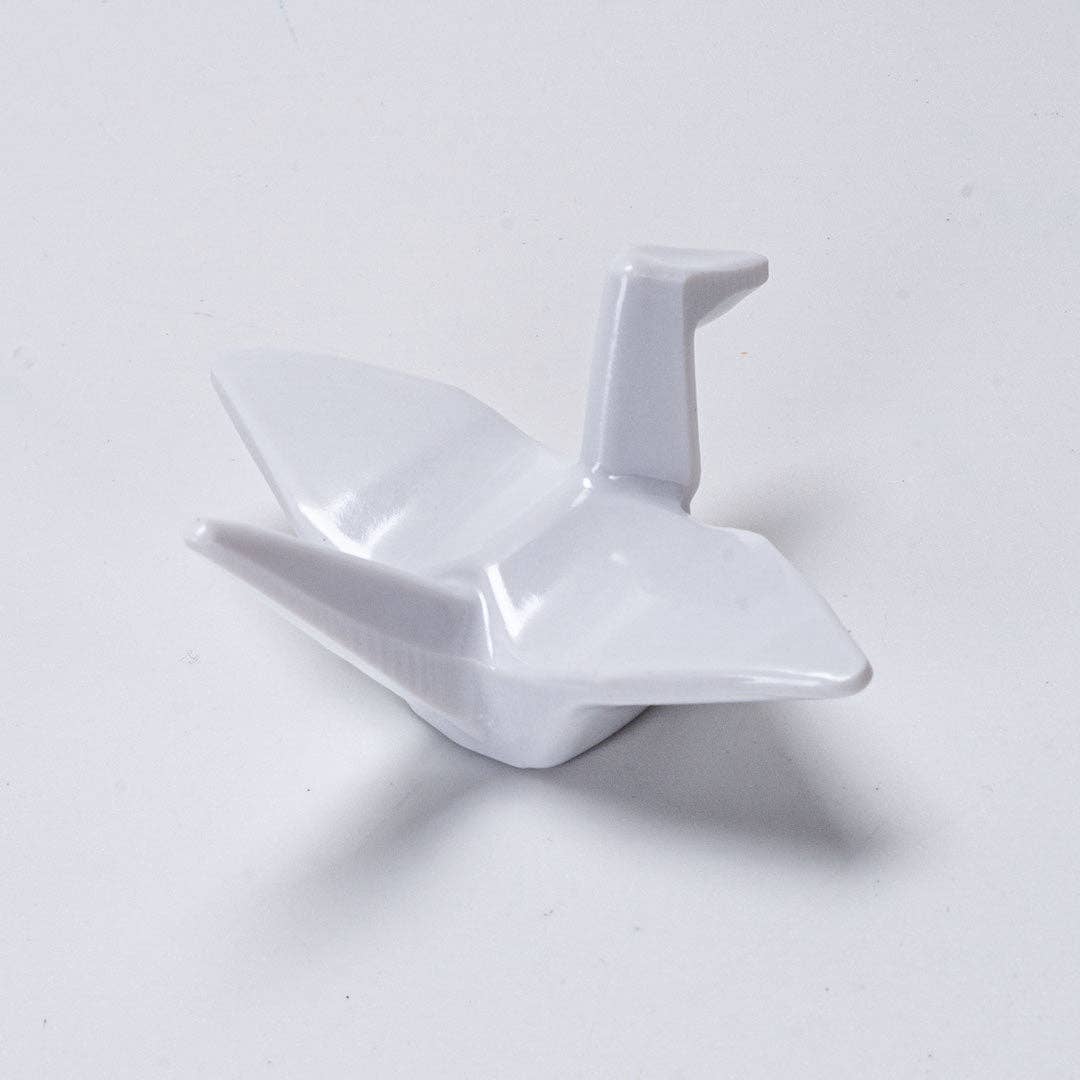 Origami Crane Resin Chopstick Rest – White