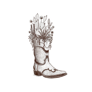 Cactus and Succulent Cowboy Boot Art Print | Kaari Selven (OR)