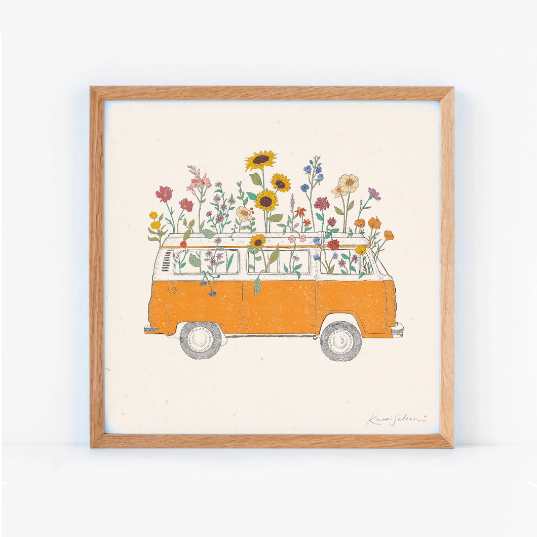 Wildflowering Van Art Print | Hush Poppy Collection | Kaari Selven (OR)