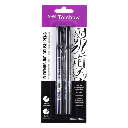 Fudenosuke Calligraphy Brush Pens | 2-Pack | Tombow (Japan)
