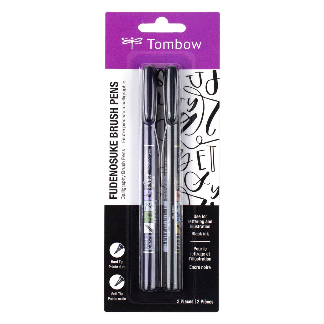 Fudenosuke Calligraphy Brush Pens | 2-Pack | Tombow (Japan)