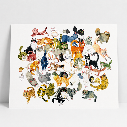 50 Cats Art Print | Koyamori (CAN)