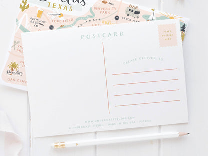 Dallas Map Postcard | Onderkast Studio (TX)