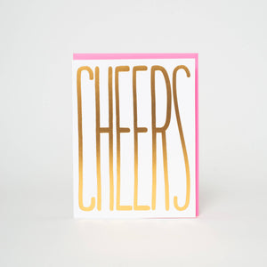 Gold Cheers Letterpress Card | Ashkahn(CA)