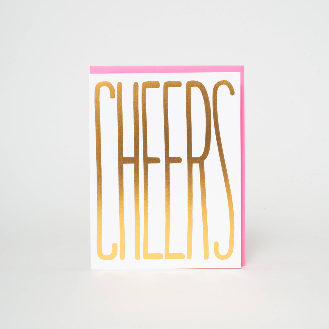 Gold Cheers Letterpress Card | Ashkahn(CA)