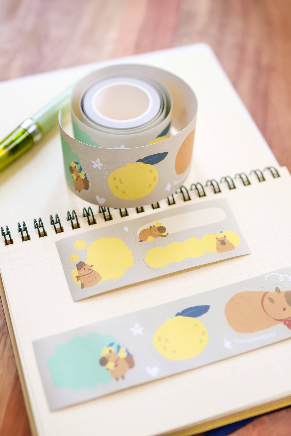 Capybara kiss-cut paper roll labels by Thousand Skies, alternate view 4