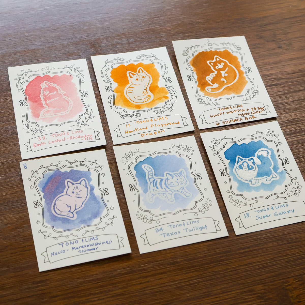 Neighborhood Cats ink swatch cards by Thousand Skies, alternate view 13