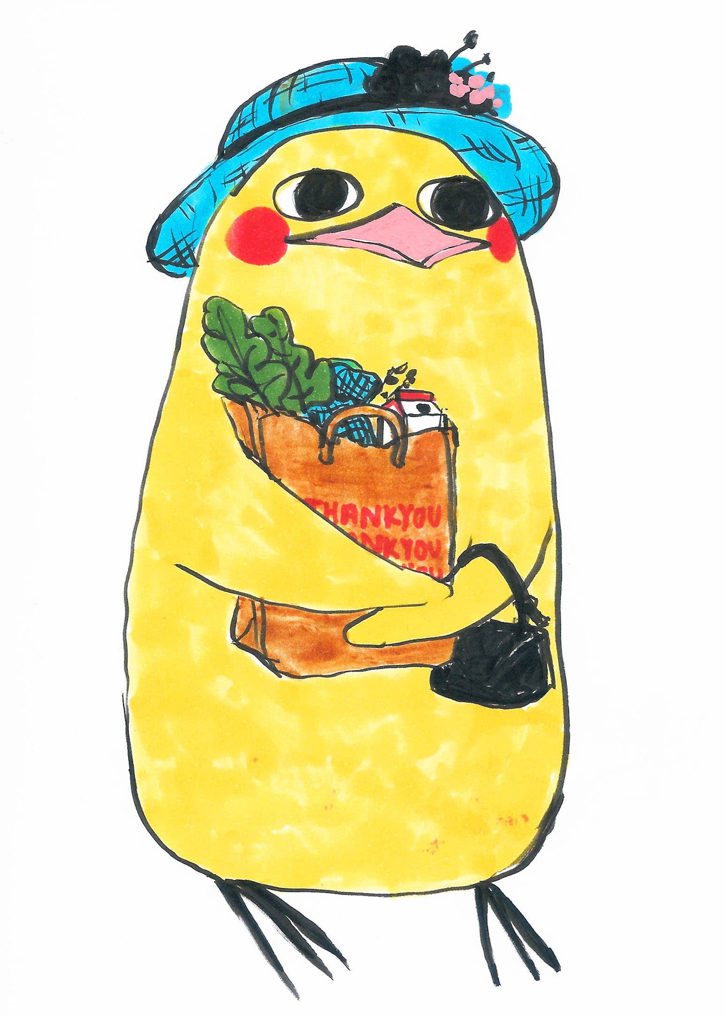 Grocery Bird Art Print | Rebekah Evans (NC)