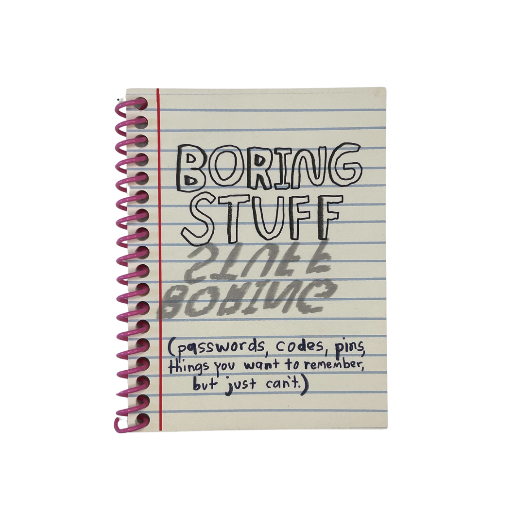 Boring Stuff Mini Passcode Journal | People I've Loved (CA)