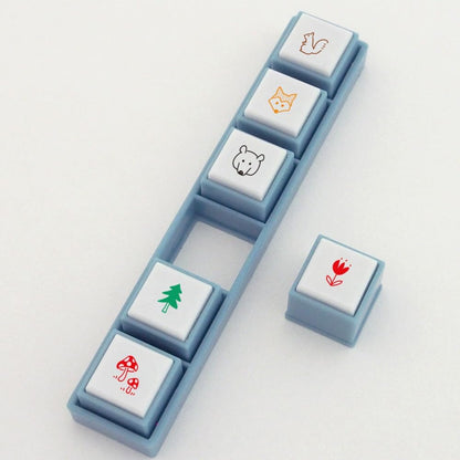 Forest Pochitto Pick! Button Stamps | Kodomo no Kao (Japan)