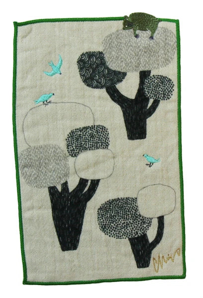 Towel Handkerchief Pocket | Lazy Bear/Green| moritaMiW x Kusubashi Monori