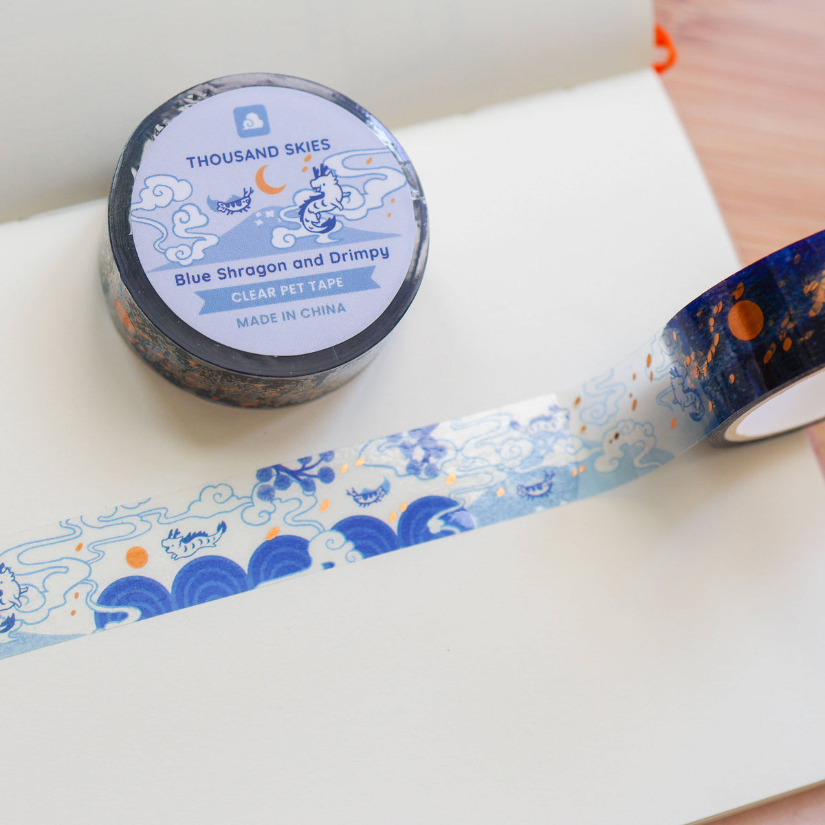 Blue Shragon and Drimpy foil PET tape by Thousand Skies, alternate view 8