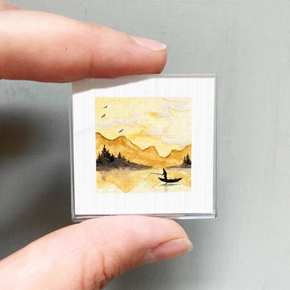 Fishing Canoe Mini Art Print | Mick’s Art Goods (WA)