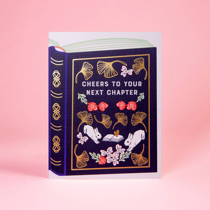 Next Chapter Book Congratulation Gold Foil Greeting Card | ILOOTPAPERIE (CA)