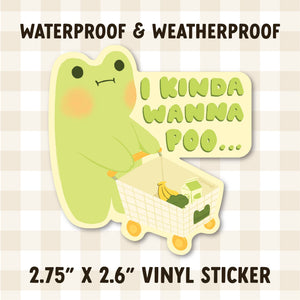 Poo Frog Vinyl Sticker | Goyangii (CA)