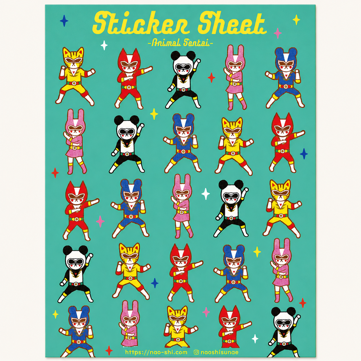 Animal Sentai Sticker Sheet | Naoshi (CA)