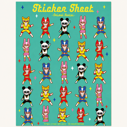 Animal Sentai Sticker Sheet | Naoshi (CA)