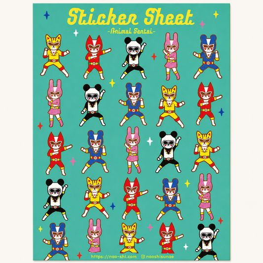 Animal Sentai Sticker Sheet | Naoshi (CA)