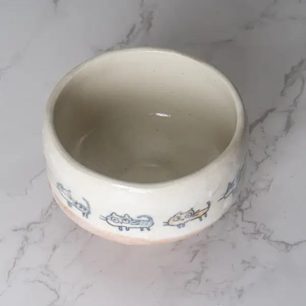 Neko Cats Porcelain Mini Matcha Bowl | Japan