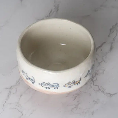 Neko Cats Porcelain Mini Matcha Bowl | Japan