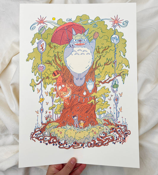 Totoro Riso Print (Large) | Natalie Andrewson (CA)
