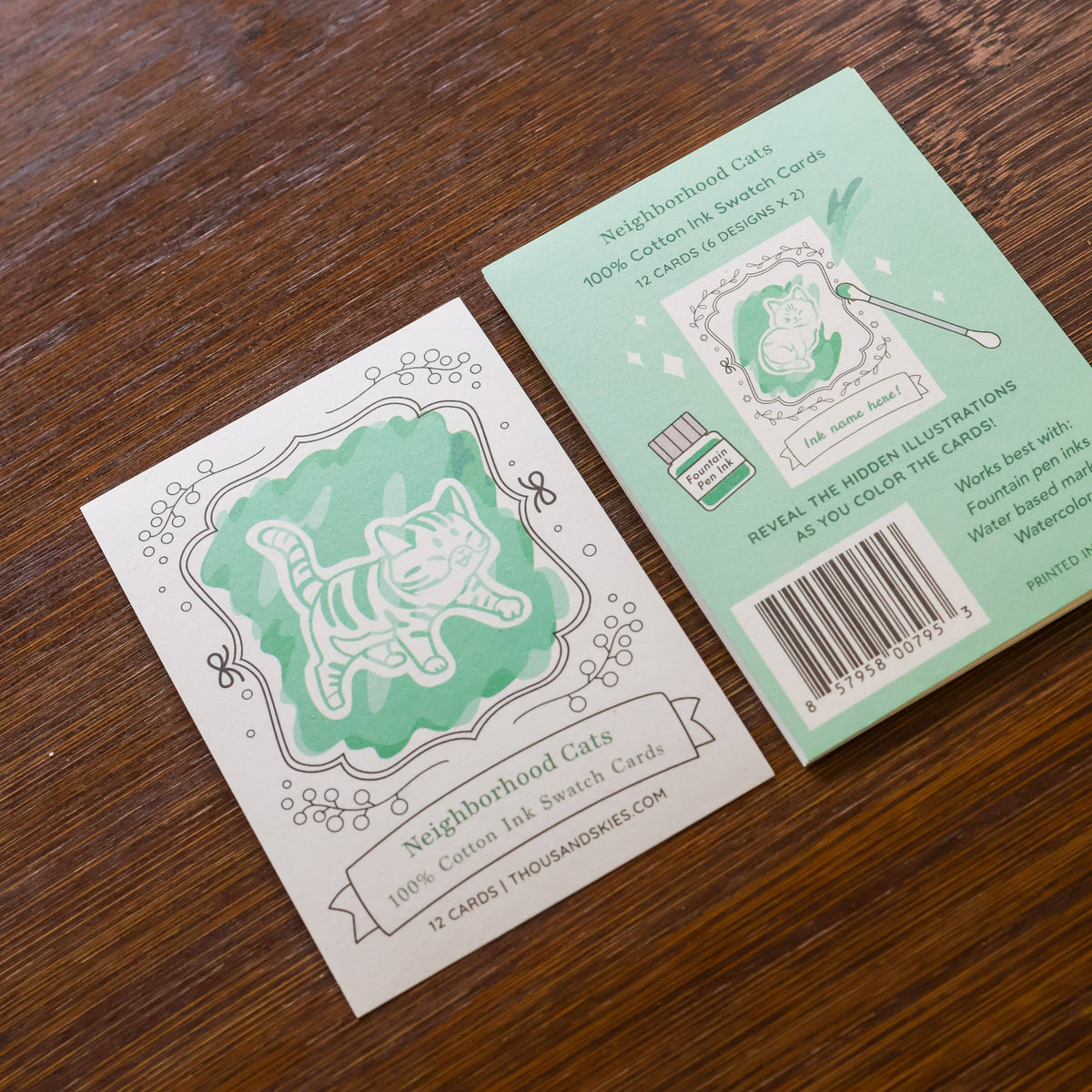 Neighborhood Cats ink swatch cards by Thousand Skies, alternate view 2