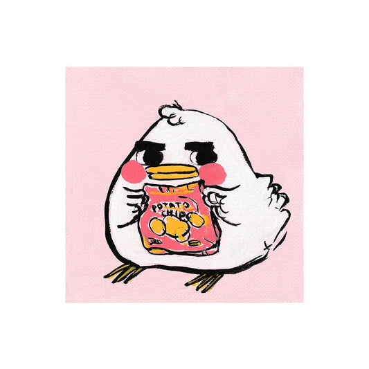 Clyde with Potato Chips Mini Art Print | Rebekah Evans (NC)