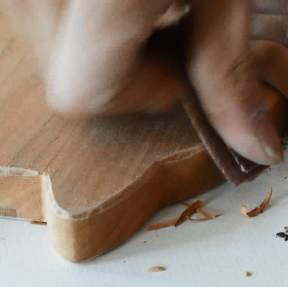 Hand Carved Cat Serving Board | Senser Woodcraft (NJ)