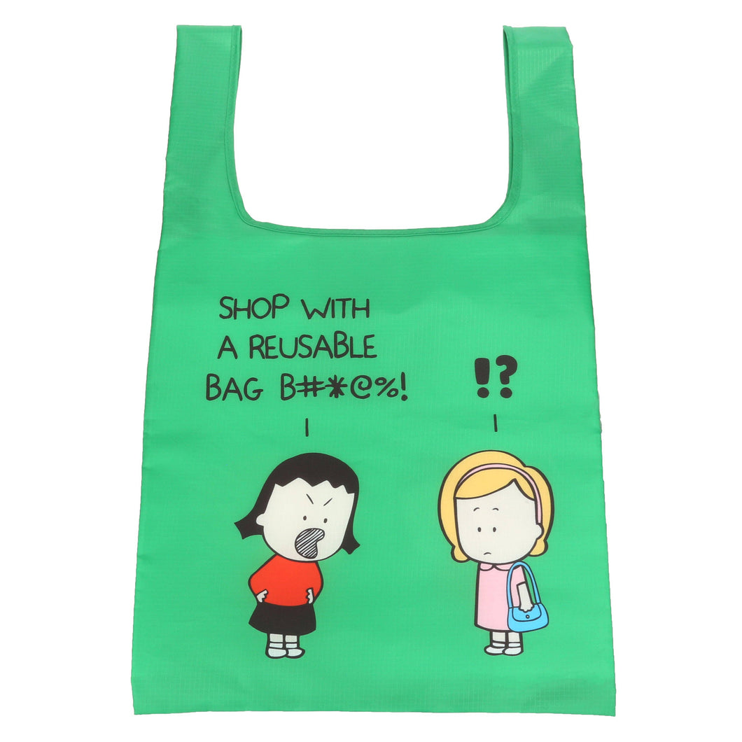 Shop with a Reusable Bag Extra Large Shopper Bag | Angry Little Girls (CA)