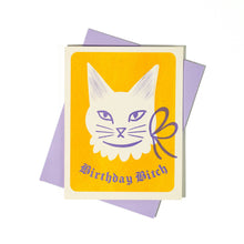 Load image into Gallery viewer, Birthday Bitch Cat Risograph Card | Bromstad Printing Co. (VA)
