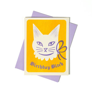 Birthday Bitch Cat Risograph Card | Bromstad Printing Co. (VA)