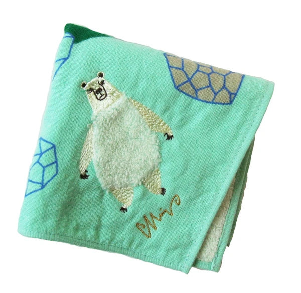MiW Style Fluffy Gauze Handkerchief | Polar Bear | moritaMiW (Japan)